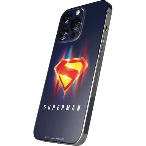 Superman 2025 Energy Shield Neon Emblem iPhone 14 Pro Skin